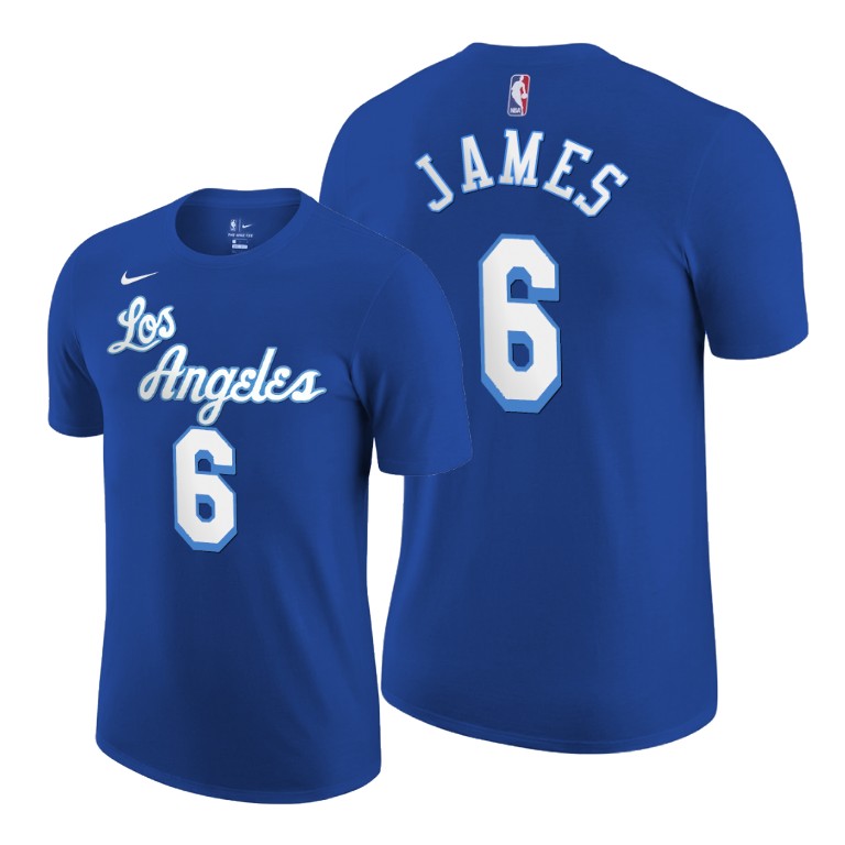 Men's Los Angeles Lakers LeBron James #6 NBA 2021-22 Classic Edition Royal Basketball T-Shirt XQY6583NL